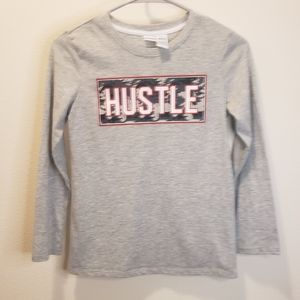 Highland Boys long sleeve shirt with Hustle print Size 10/12